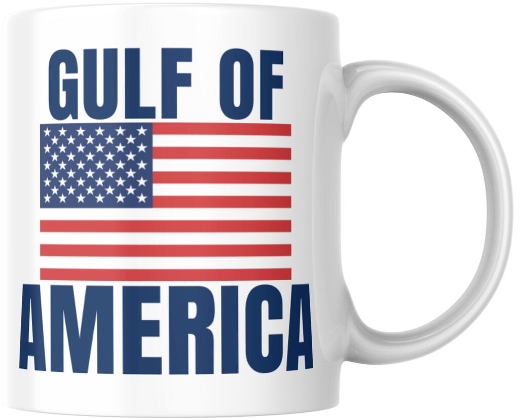 Gulf Of America Flag Text Ceramic Coffee Mug Tea Cup Fun Novelty Gift 12 oz 269330