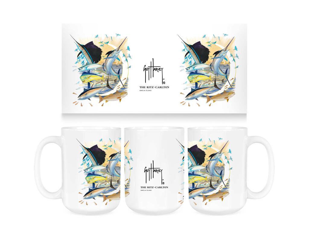 CUSTOM RITZ CARLTON Guy Harvey Southern Style Ceramic Coffee Mug Tea Cup Fun Novelty Gift 15 oz 269333