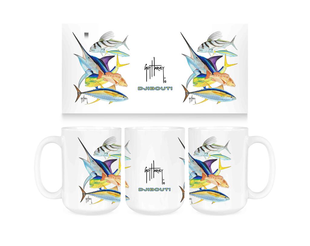 CUSTOM Guy Harvey Panama Collage II DJIB Ceramic Coffee Mug Tea Cup Fun Novelty Gift 15 oz 269367