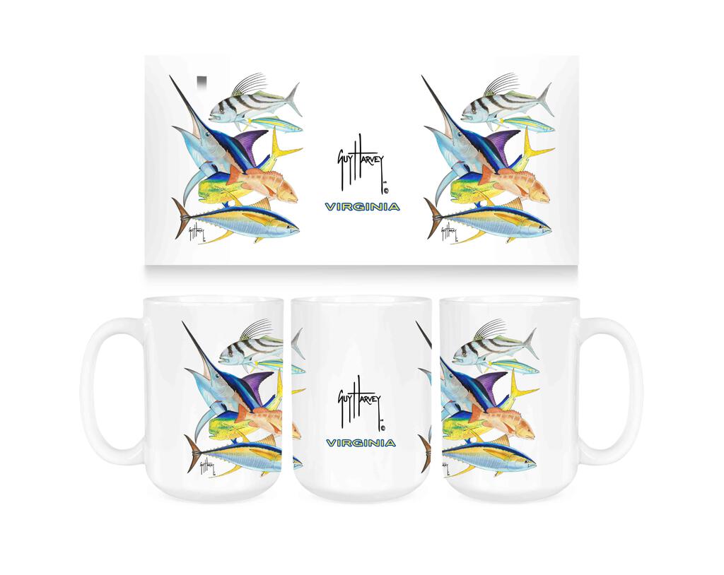 CUSTOM Guy Harvey Panama Collage II VIRG Ceramic Coffee Mug Tea Cup Fun Novelty Gift 15 oz 269368