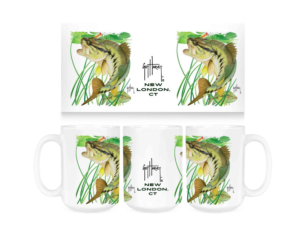 CUSTOM Guy Harvey Largemouth Bass NEWL Ceramic Coffee Mug Tea Cup Fun Novelty Gift 15 oz 269376
