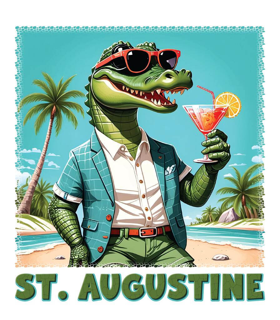 CUSTOM Historic Tours St Augustine Florida Gator Fun Drink Coaster Resin With Cork Backing 269377
