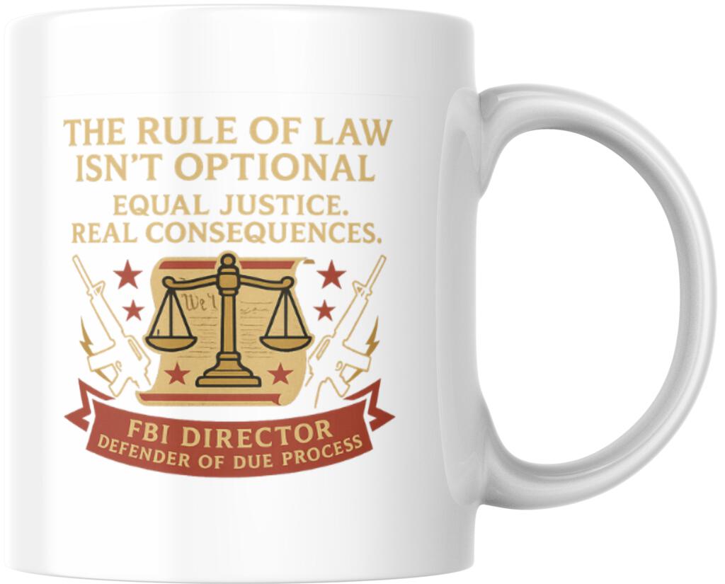 Kash Patel FBI Director Rule Of Law Ceramic Coffee Mug Tea Cup Fun Novelty Gift 12 oz 269426