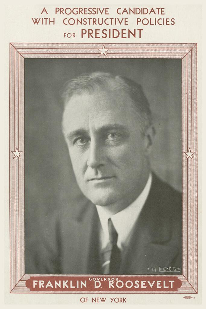 Franklin D Roosevelt FDR Governor New York Campaign Election Cool Wall Art Print Poster 16x24 269488