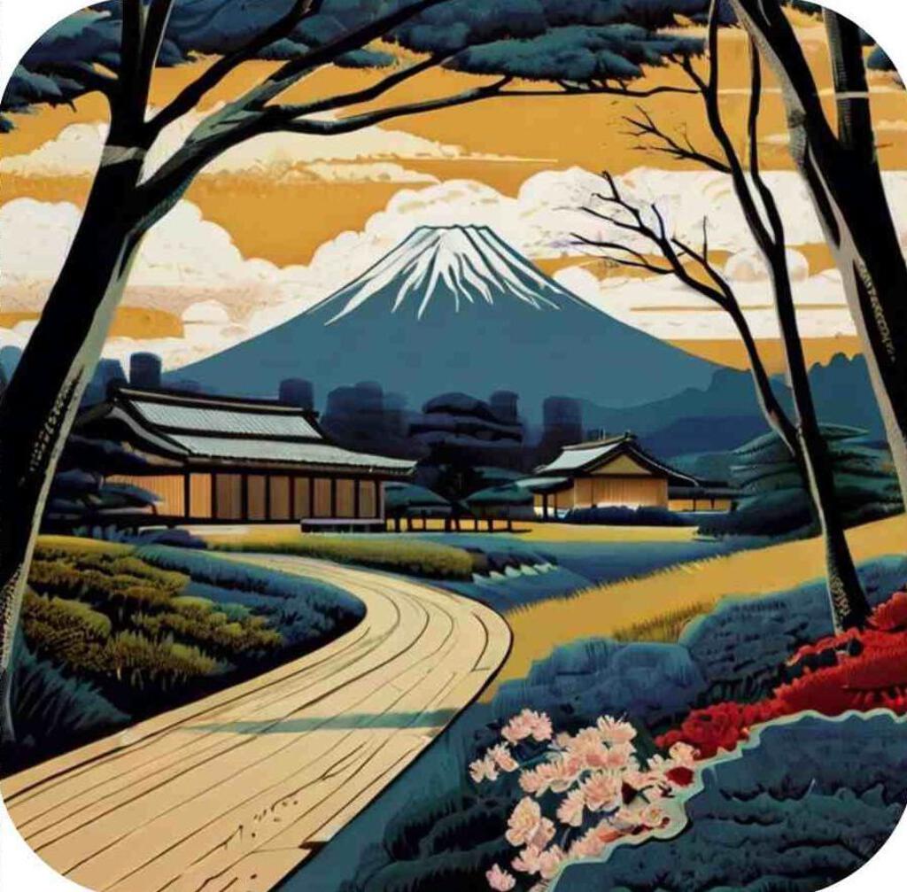 Japanese Woodblock Dreams Hokusai Inspired V6 Premium Drink Coaster Resin With Cork Backing 269500