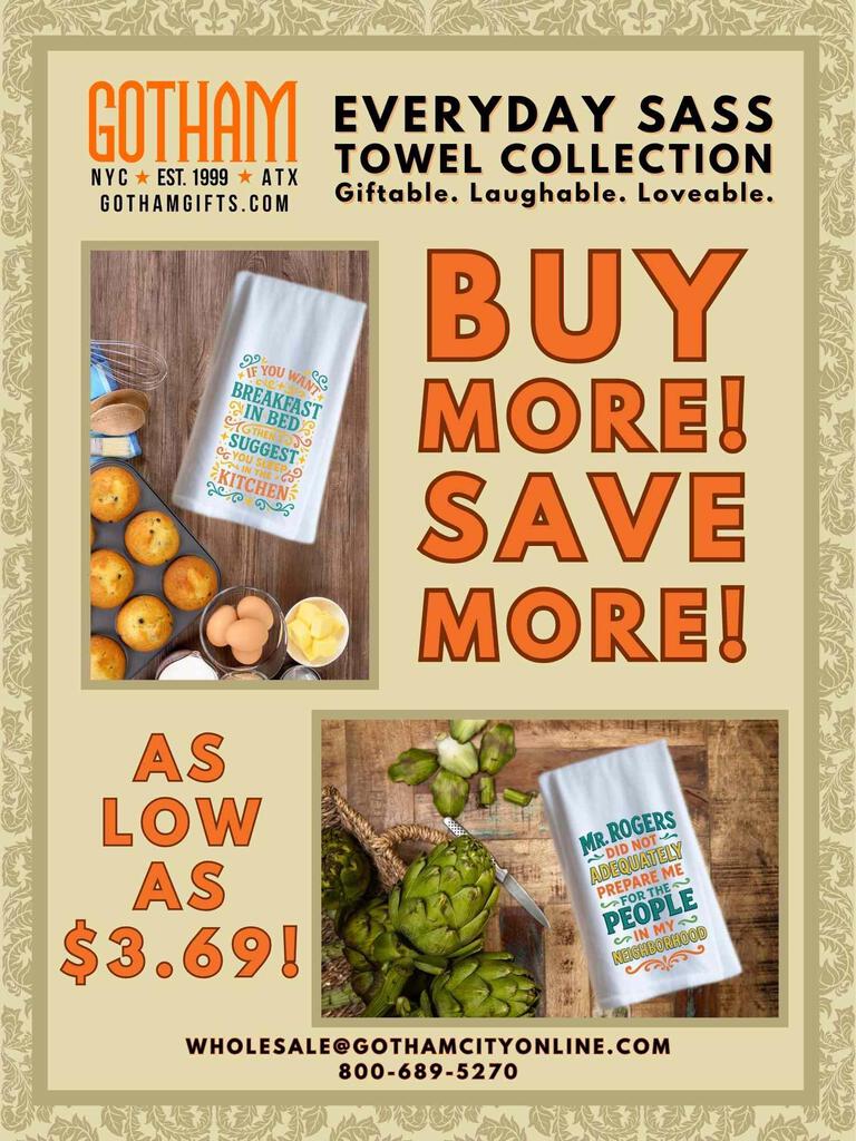 Gotham Gifts Everyday Sass Colorful Stylized Tea Towel Catalog 269562