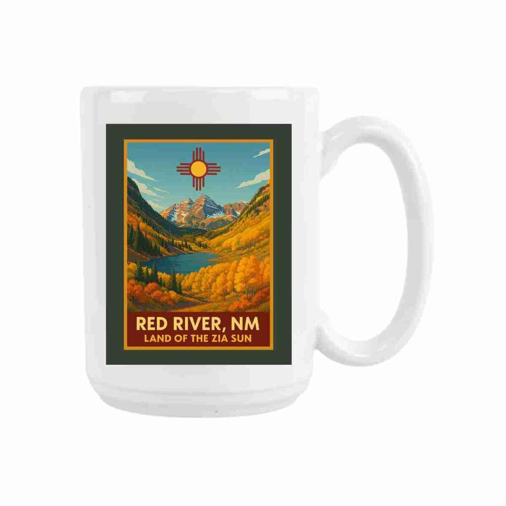 New Mexico Red River Valley Zia Sun V1 Ceramic Coffee Mug Tea Cup Fun Novelty Gift 15 oz 269612