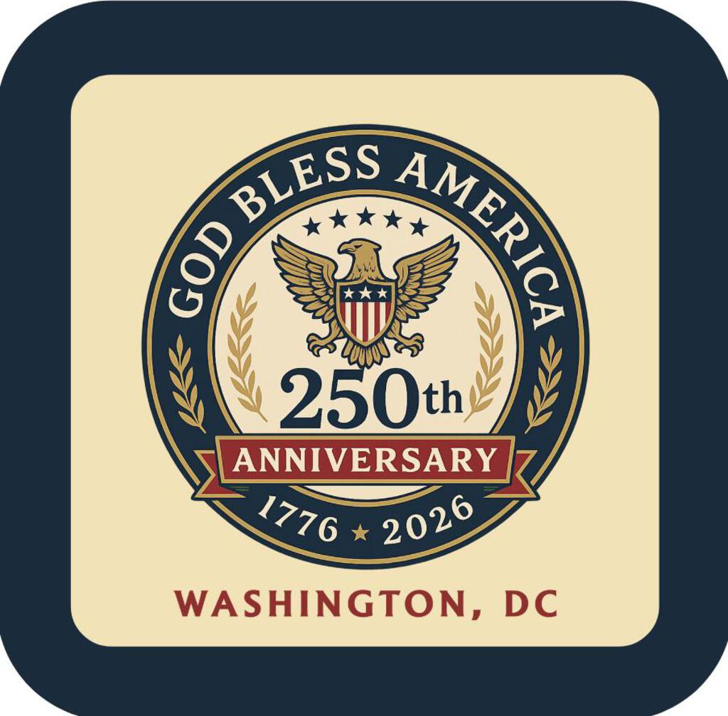 God Bless America 250th Anniversary Washington DC Premium Drink Coaster Resin With Cork Backing 269631