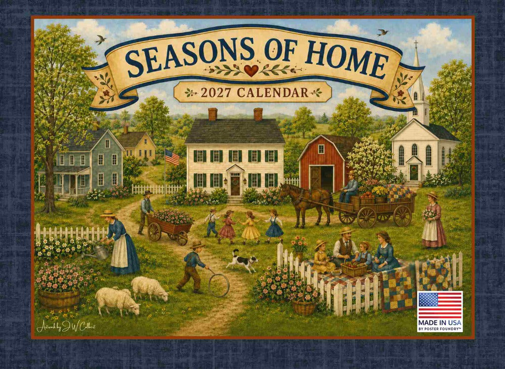 Seasons Of Home Folk Art 2027 Monthly Wall Calendar 12 Month | American Made In The USA 270069
