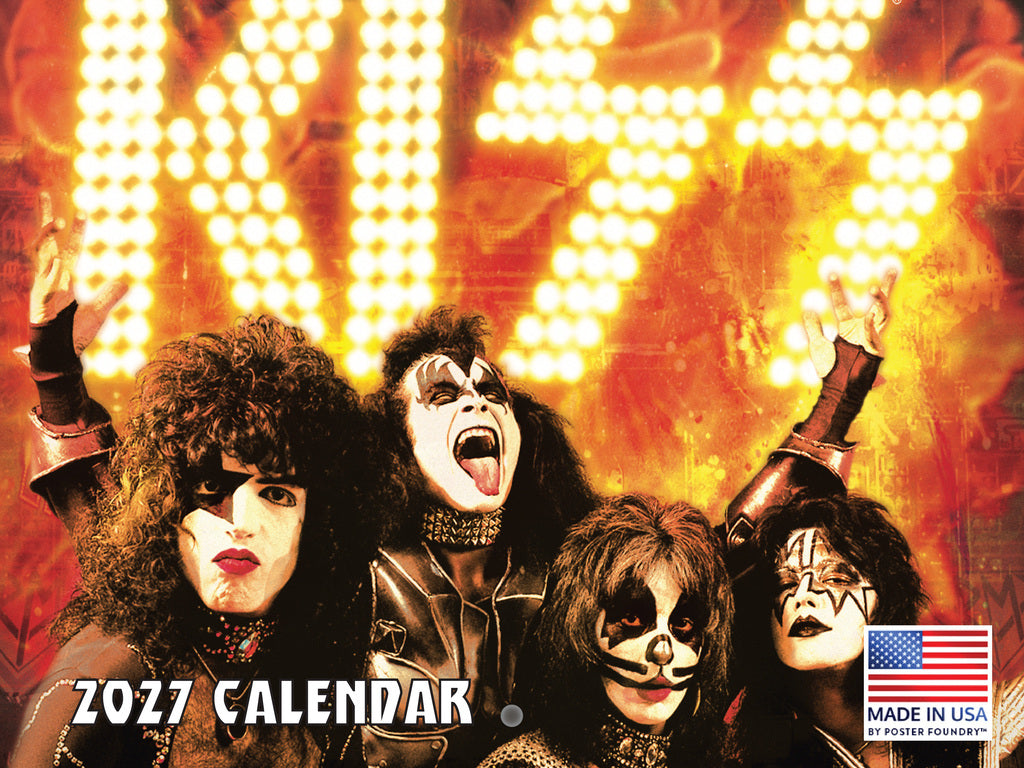 KISS Calendar 2027 Music Band Merchandise Monthly Wall Calender 12 Month | American Made In The USA 270074