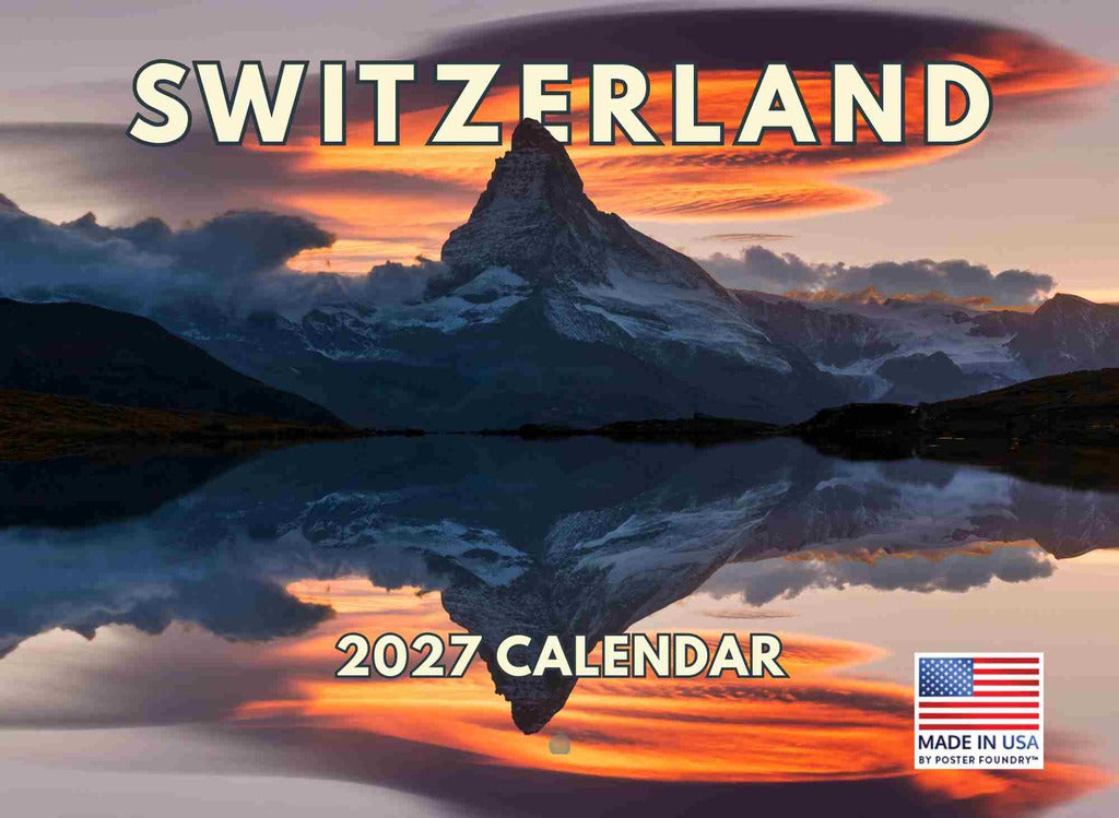 Switzerland Calendar 2027 Swiss Monthly Wall Calender 12 Month | American Made In The USA 270132