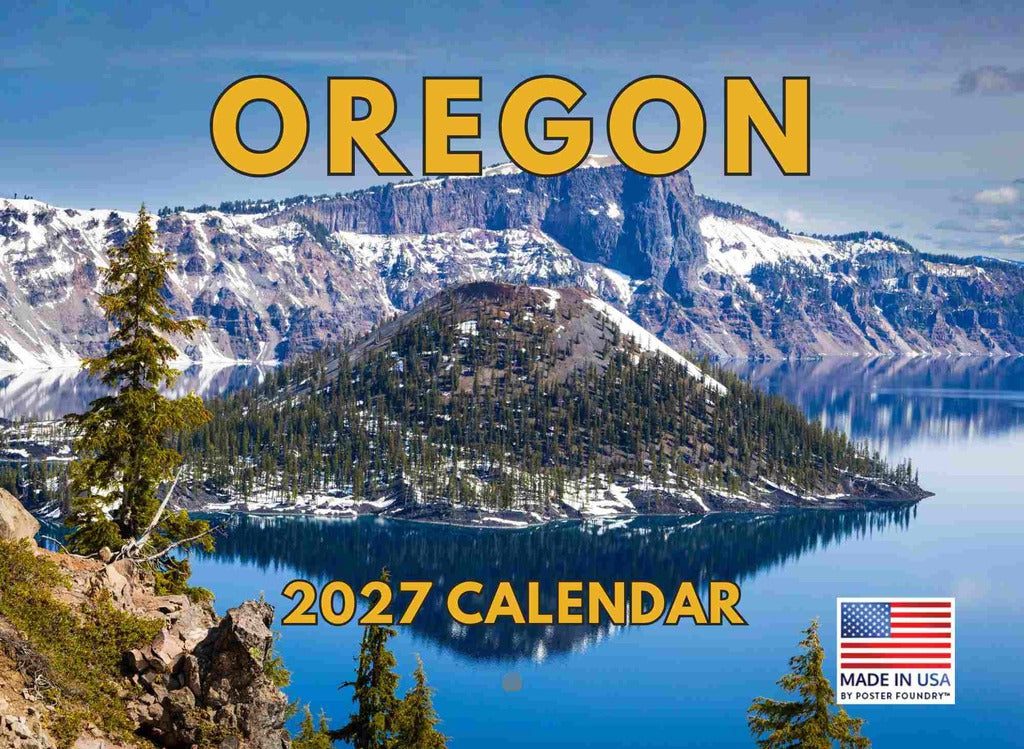 Oregon Calendar 2027 Monthly Wall Calender 12 Month | American Made In The USA 270160