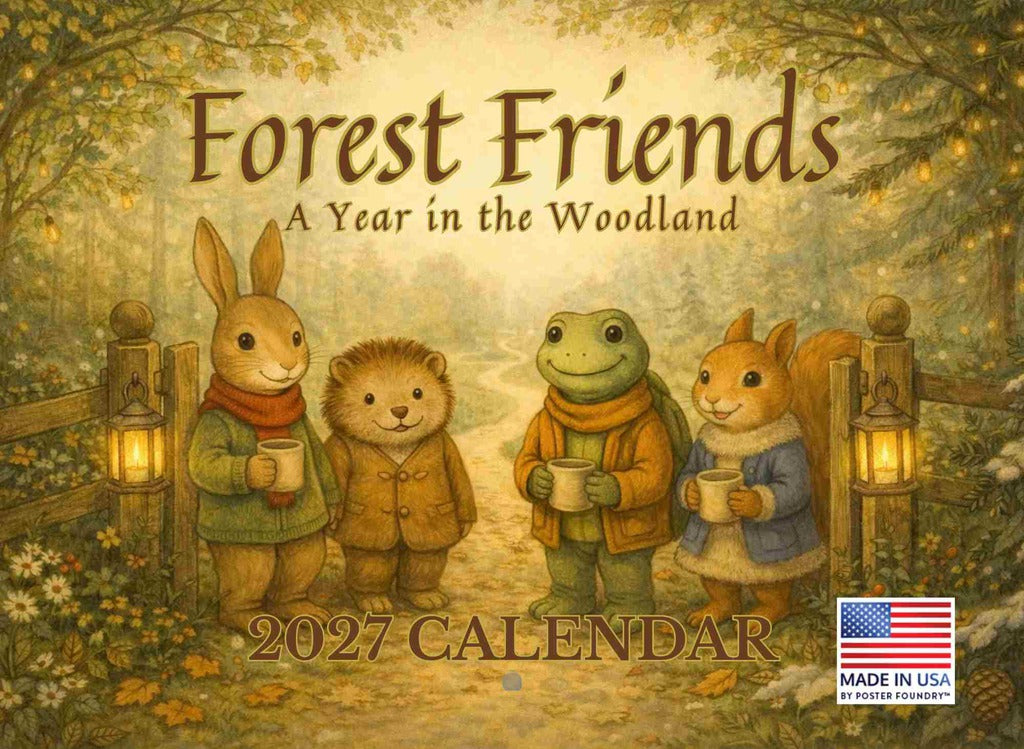 Forest Friends Wholesome Friendship Calendar 2027 Cozy Watercolor Art Monthly Wall Calender 12 Month | American Made In The USA 270696