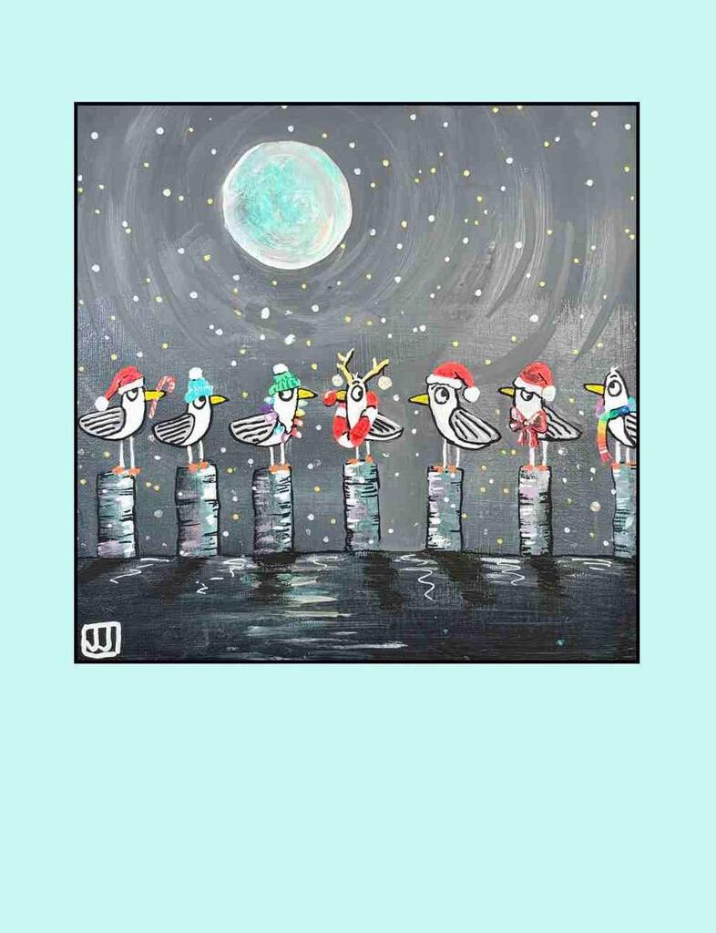 CUSTOM Jamie Jarka Seagull Celebration LBI Adventures Box of 10 Blank Note Cards 4x5 270890