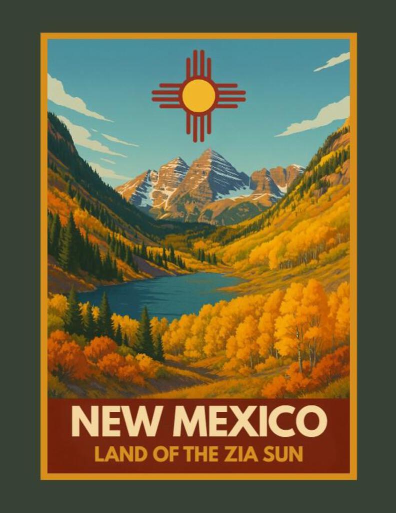 New Mexico Land Of Zia Sun Mountains Box of 10 Blank Note Cards 4x5 272319