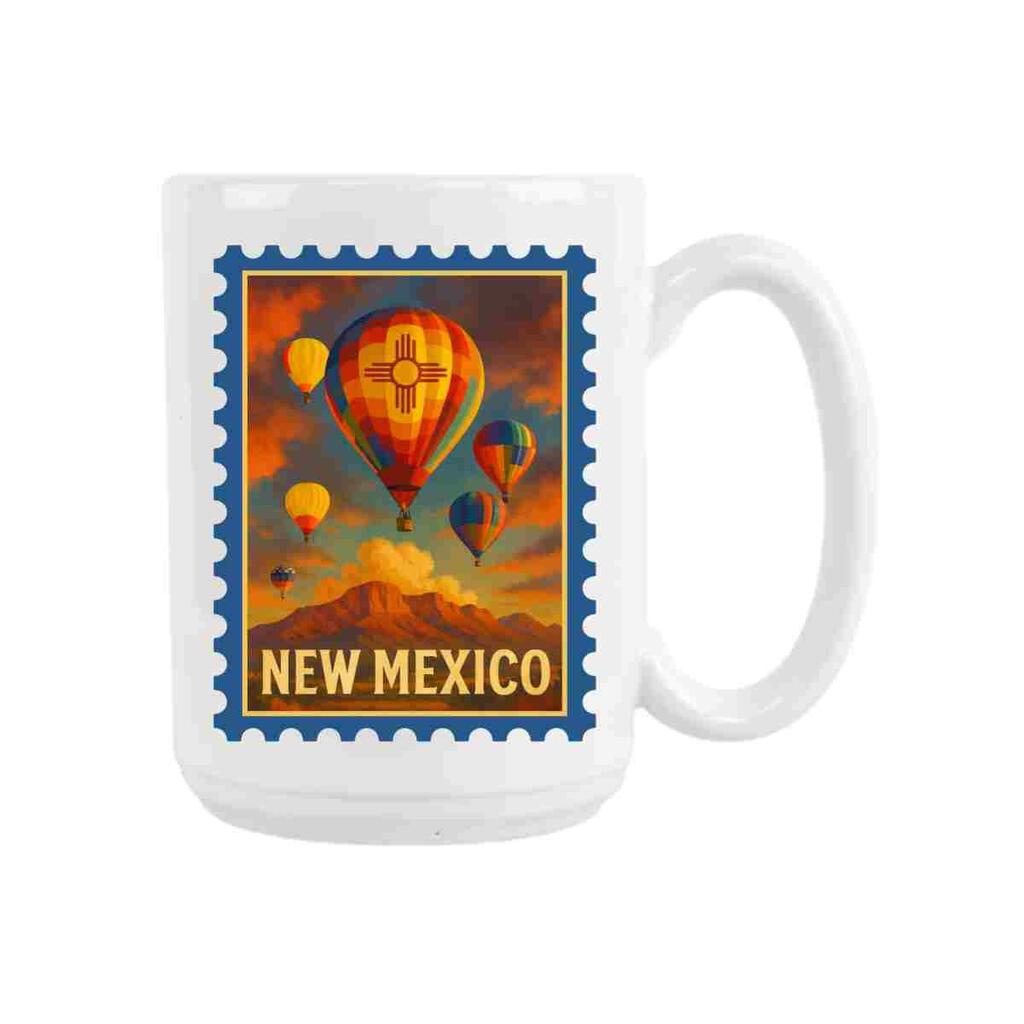 CUSTOM New Mexico Balloon Festival Zia Sun Mountains Ceramic Coffee Mug 15 o 272339