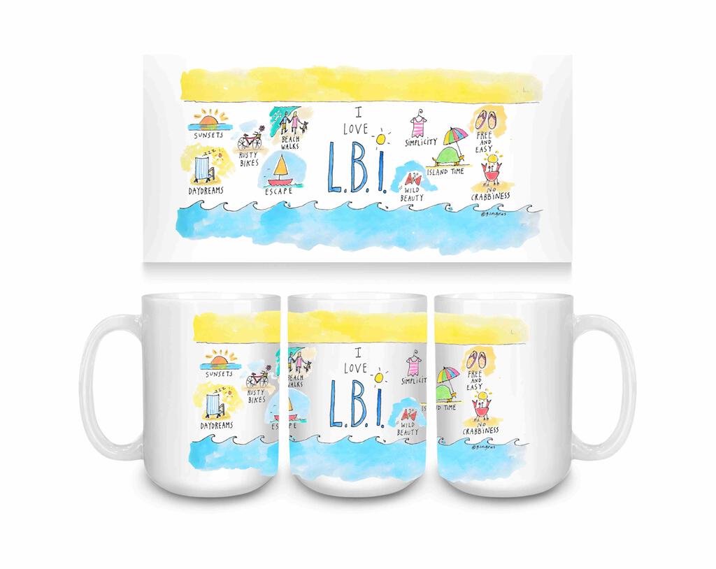 CUSTOM I Love LBI Ceramic Coffee Mug 15 oz 274626