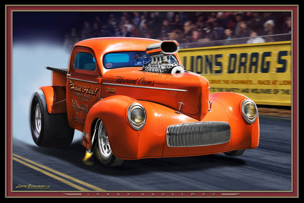 Willys Pick-up Gasser by Larry Grossman Print Poster 12x18 274718