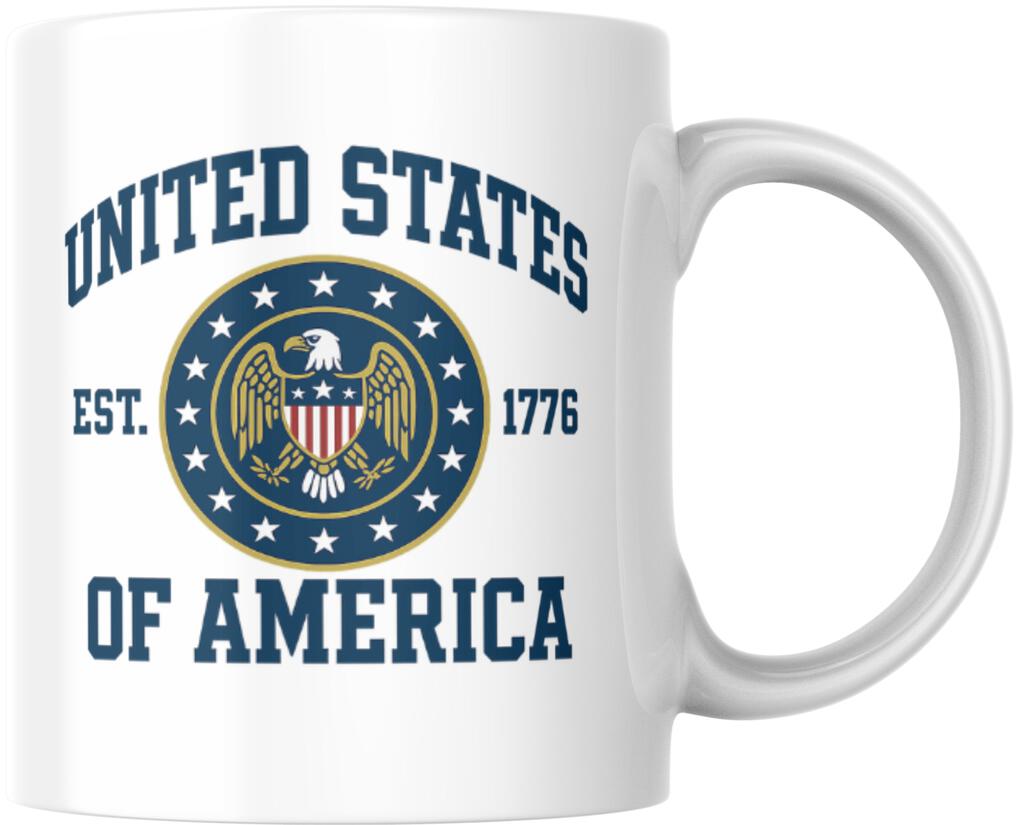 USA Collegiate Est 1776 Patriotic Ceramic Coffee Mug Tea Cup Novelty Gift 12 oz 274728