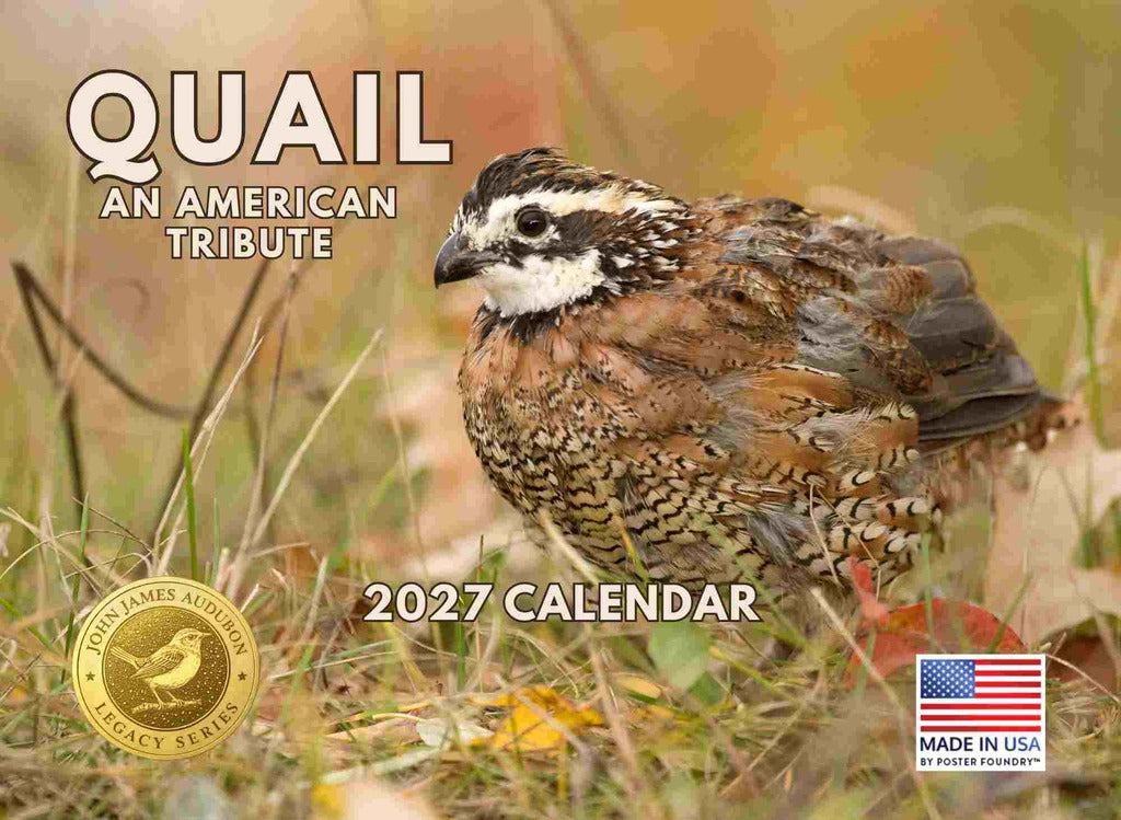 JJ Audubon Tribute Quail Calendar 2027 Bird Monthly Wall Calender 12 Month | American Made In The USA 275041