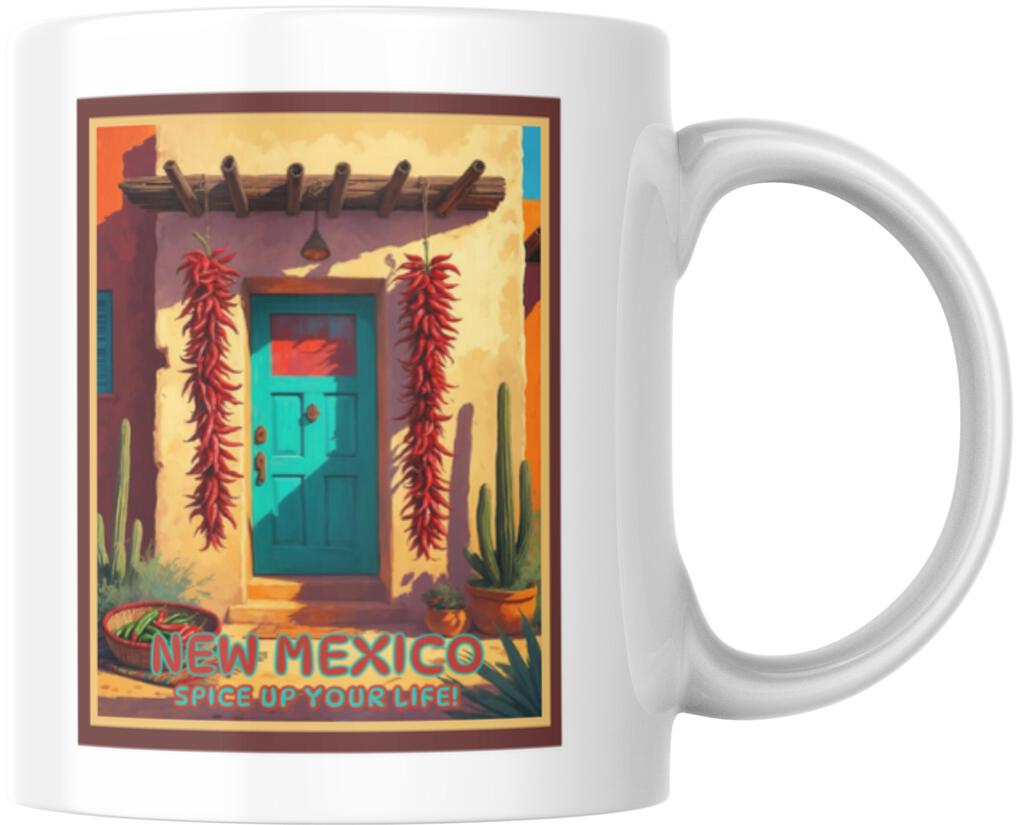 CUSTOM New Mexico Spice Up Your Life Chile Ristra Ceramic Coffee Mug 12 oz 275080