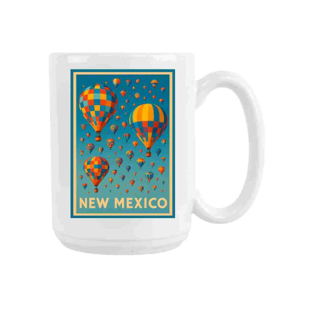 CUSTOM New Mexico New Mexico Hot Air Balloons Filling Sky Ceramic Coffee Mug 15 oz 275082