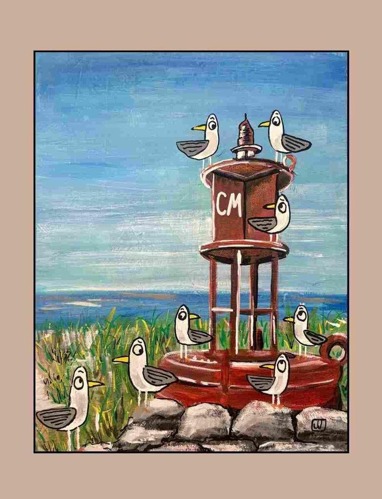 CUSTOM Jamie Jarka Cape May Bouy Milo LBI Adventures Box of 10 Blank Note Cards 4x5 275087