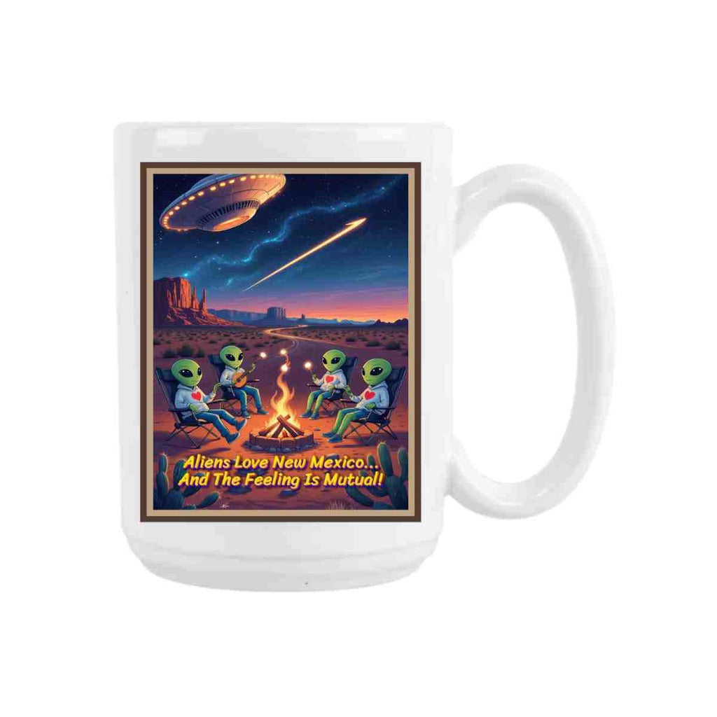 CUSTOM New Mexico Aliens Love New Mexico Felling Mutual Retro Travel Ceramic Coffee Mug 15 oz 275273