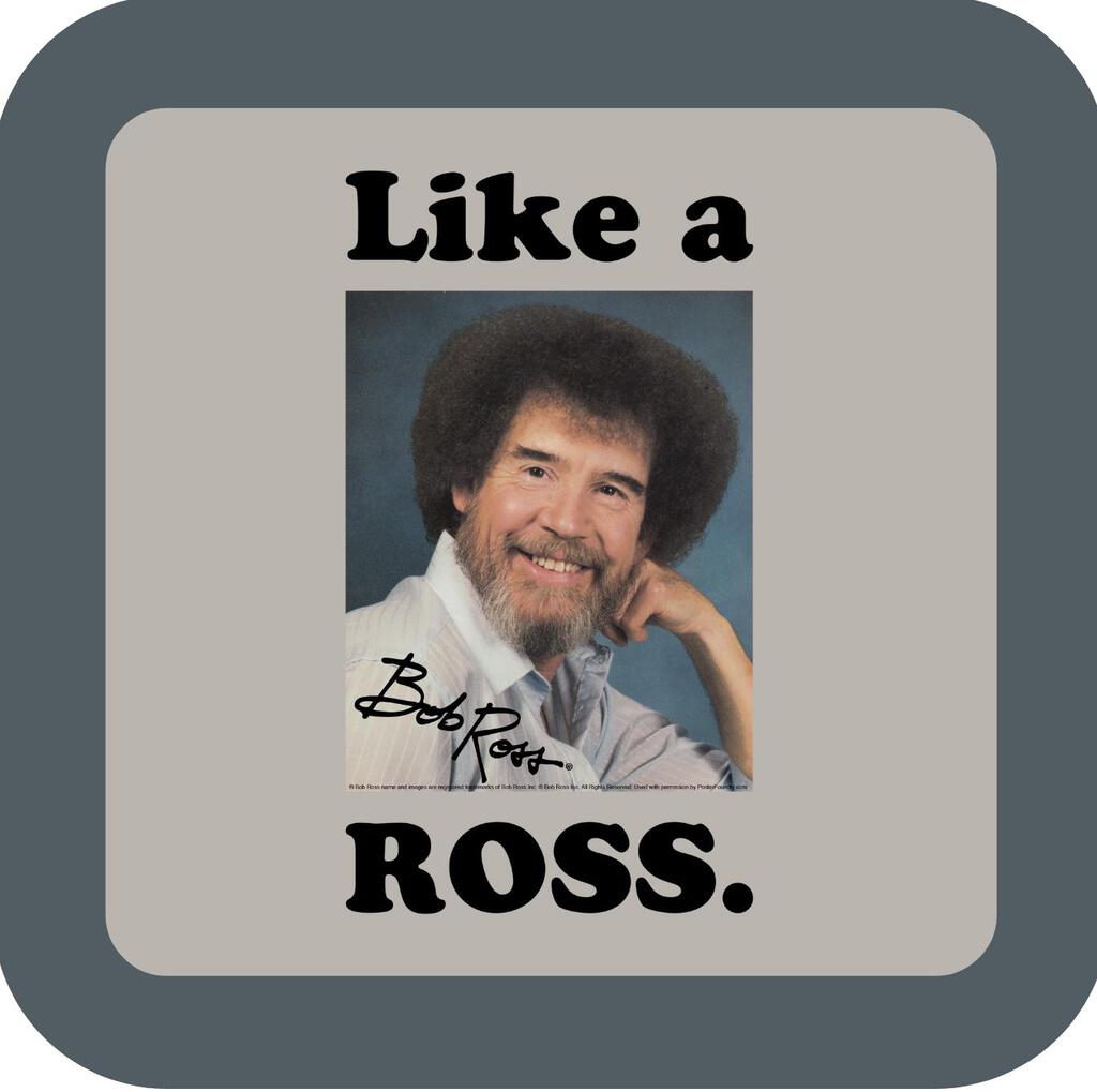 Bob Ross Like A Ross Premium Drink Coaster Resin With Cork Backing 275285