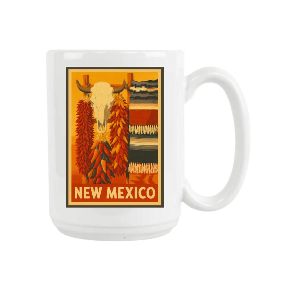 New Mexico Spirit Of Southwest Ristras Blanket Skull Box Of 10 Blank Note Cards 4x5 271944