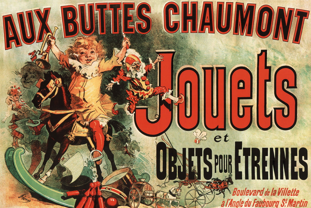 Jules Cheret Aux Buttes Chaumont Jouets 1885 Vintage French Department Store Toy TV Show Ad Cool Wall Art Print Poster 18x12 28915