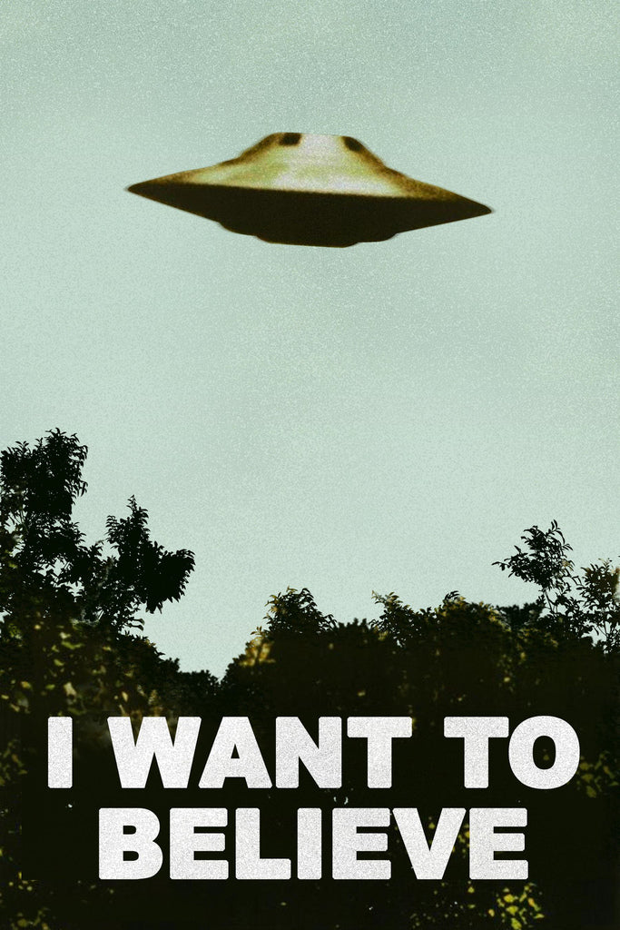 I Want to Believe Poster 90s Room Decor UFO Alien SciFi Fantasy Horror Cool Wall Art Print Poster 12x18 67670
