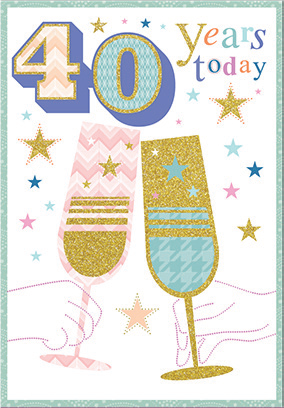 ADD 40th Colorful- 40th age general birthday card. Retail $3.49. Inside: Turning 40 is a celebration of life... | 8719 | 255060