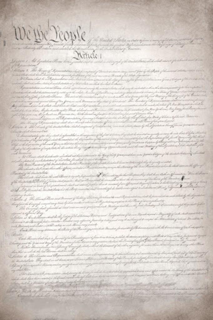 Constitution of The United States America Historical Document Reproduction Replica Copy US History Classroom Teacher Educational American Government Cool Wall Art Print Poster 24x36 181662