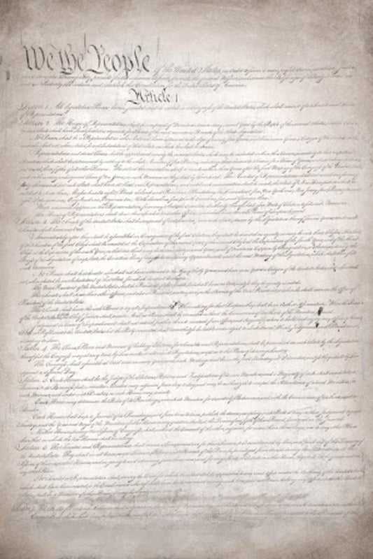 Constitution of The United States America Historical Document Reproduction Replica Copy US History Classroom Teacher Educational American Government Cool Wall Art Print Poster 24x36 181662