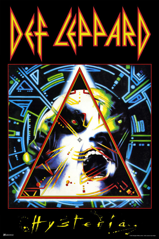 Def Leppard Hysteria Album Cover Heavy Metal Music Merchandise Retro Vintage 80s Aesthetic Band Cool Wall Art Print Poster 12x18 191793