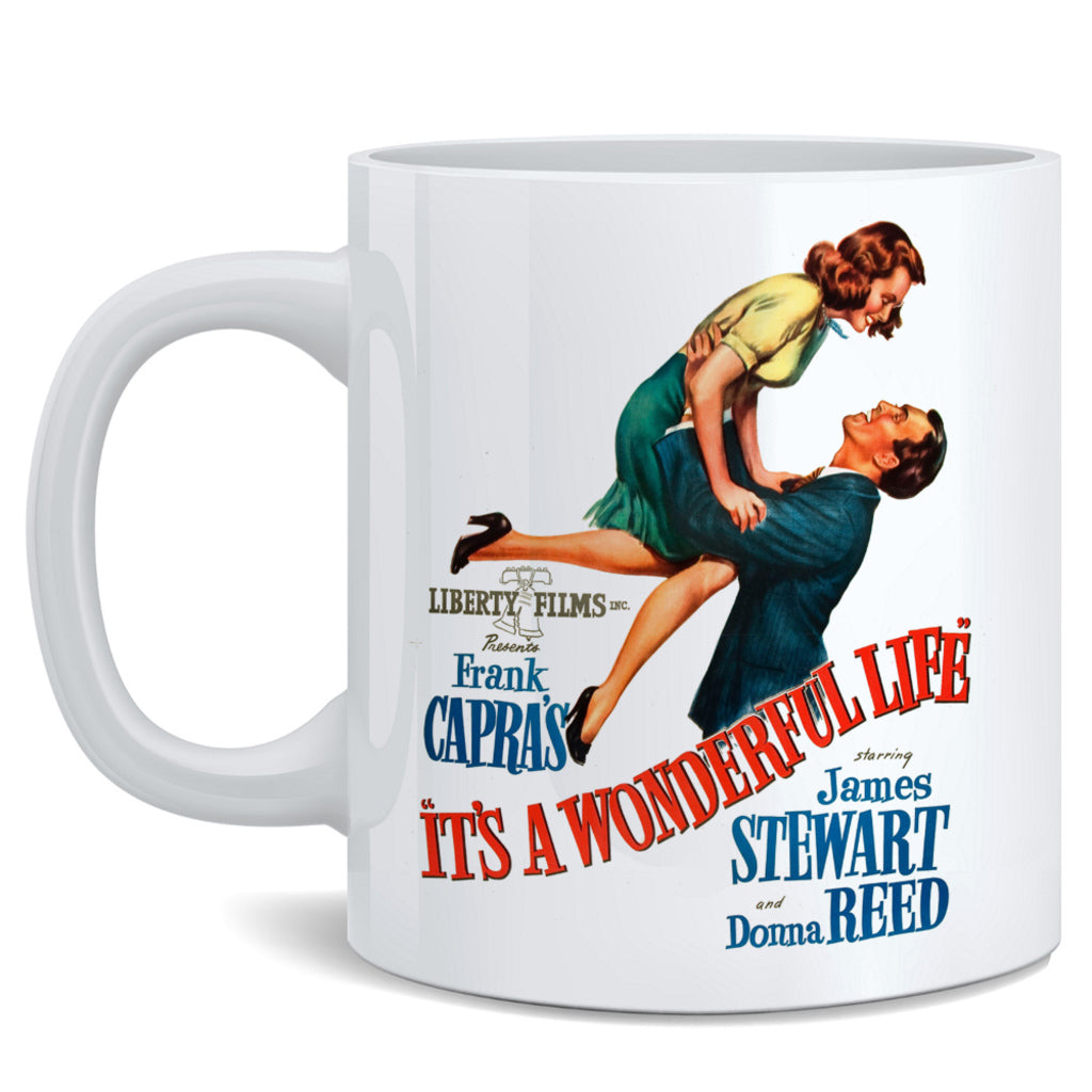 Its a Wonderful Life Movie Poster Mug James Stewart Donna Reed Christmas Movie Holiday Movie Christmas Mug Christmas Coffee Mug Classic Hollywood Ceramic Coffee Mug Tea Cup Fun Novelty Gift 12 oz 194782