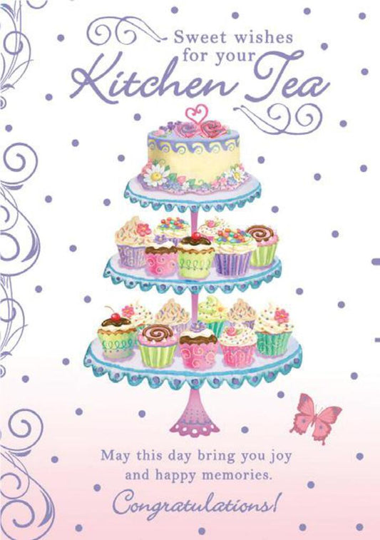 Kitchen Tea themed wedding shower greeting card. Inside: May your marriage be filled with lots of love laughter and happiness. Retail $3.99 255263 8604