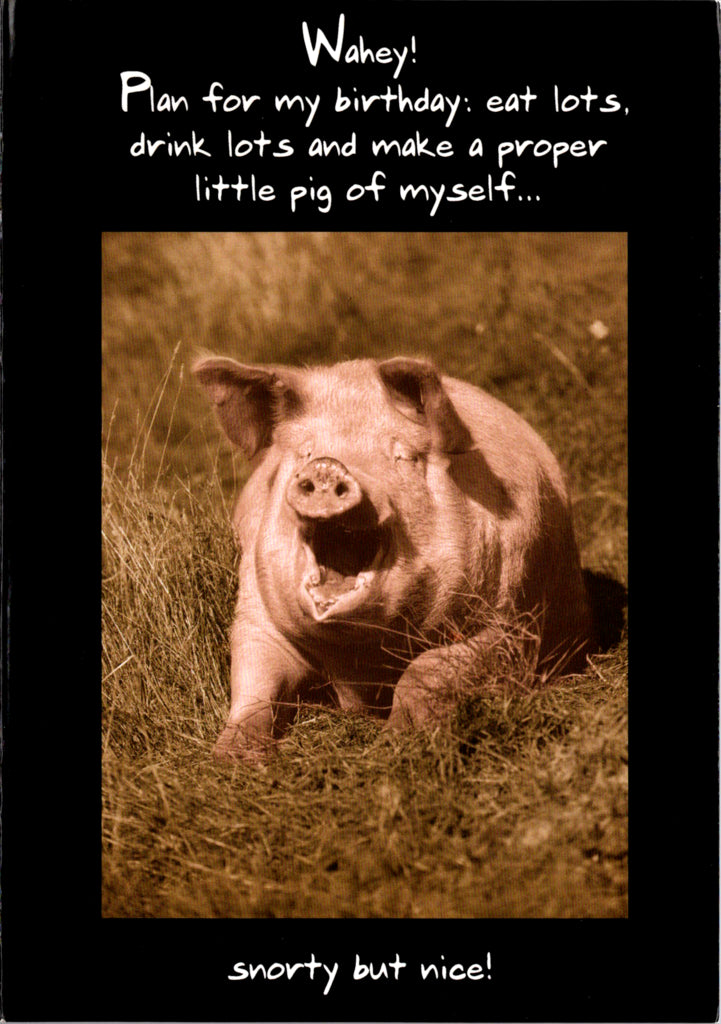 Proper little pig- Humor Birthday card. Retail $2.99. Inside: Happy Birthday. | 05115A | 255369