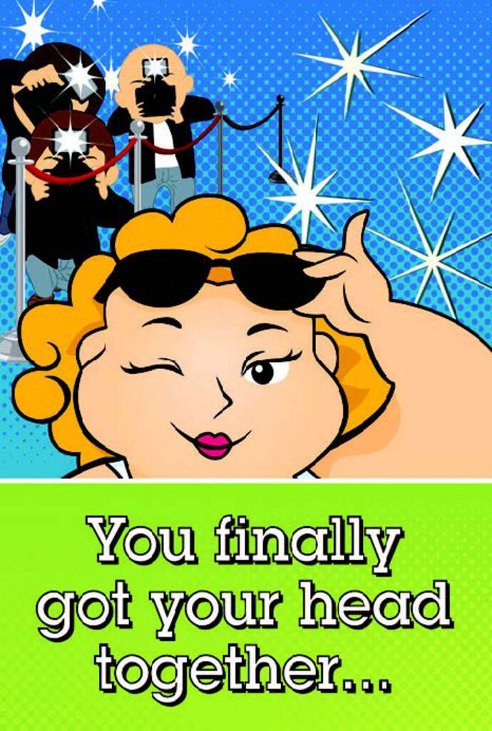 Humor Female Birthday- Get your head together. Retail $2.29 Inside: ...and then your body fell apart! A huge happy birthday to you x x 5x7 Greeting Card 255390 04957A