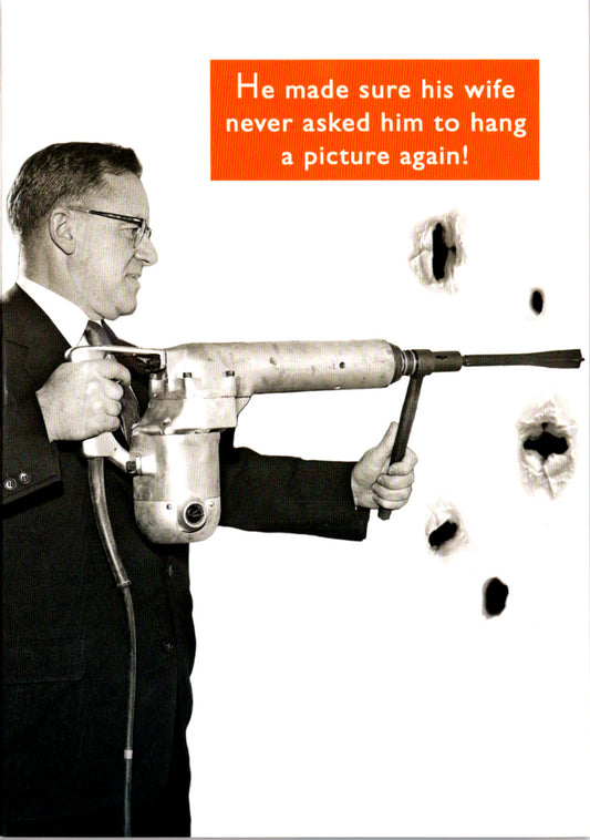 HANG PICTURE - MALE HUM BDAY 5x7 Greeting Card | 05193A | 255398
