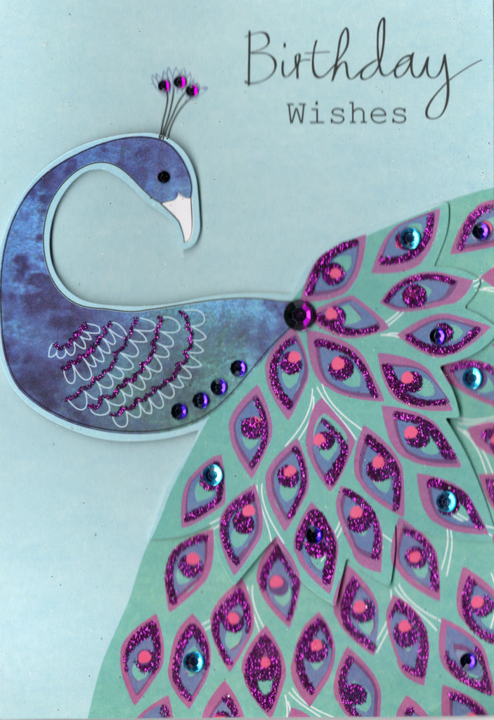 Peacock Birthday Greeting Card Retail $4.49. Inside: Enjoy your special day. | 6015 | 255499