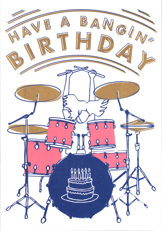 Humor Male Birthday- Drums. Retail $2.99 Inside: HAPPY BIRTHDAY! 5x7 Greeting Card | 7060 | 255531
