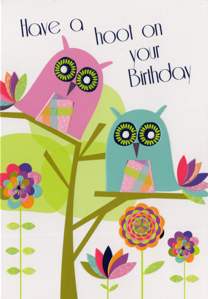 Owls Birthday Greeting Card Retail $2.99. Inside: You deserve a fantastic day! | 5338 | 255618