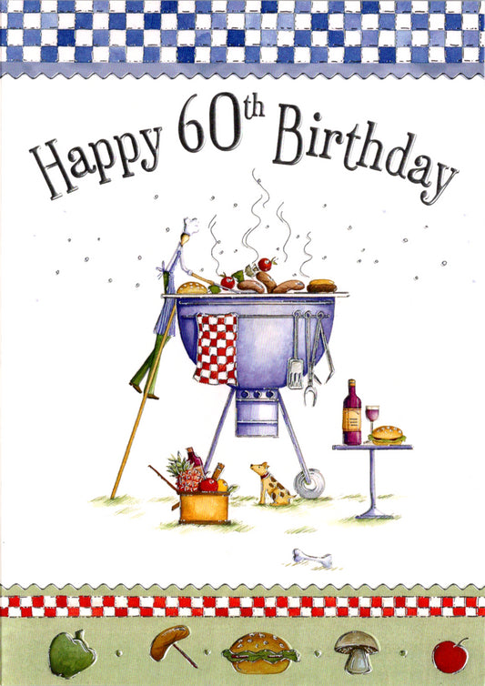 BBQ- 60th age male birthday card. Retail $3.49. Inside: May great things come your way and make your birthday a fantastic day... | 04940A | 255652