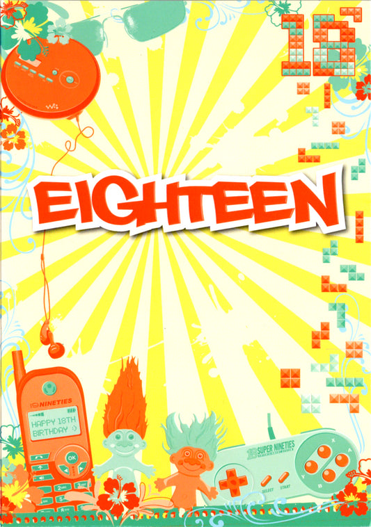 Era icons- 18th age general birthday card. Retail $2.59. Inside: Have a slammin eighteenth | 4925 | 255678