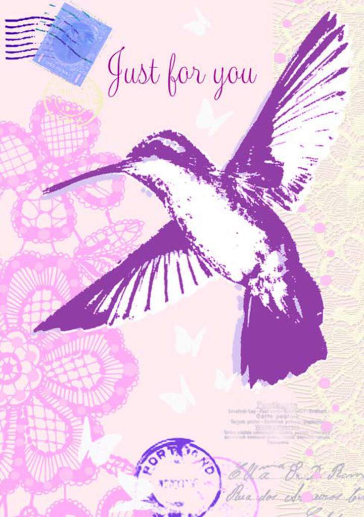 Hummingbird- Female birthday from the Casablanca collection. Retail $3.49. Inside: On your birthday with love. 255748 PC-CA07