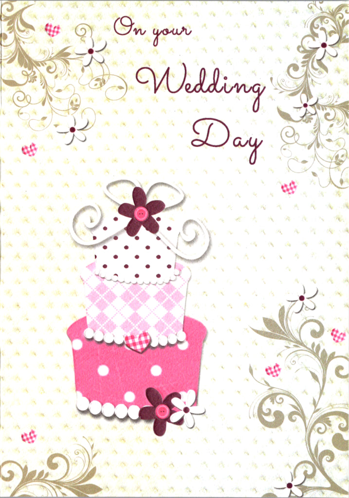 PINK CAKE and SWIRLS - WEDDING 5x7 Greeting Card | 5564 | 255788