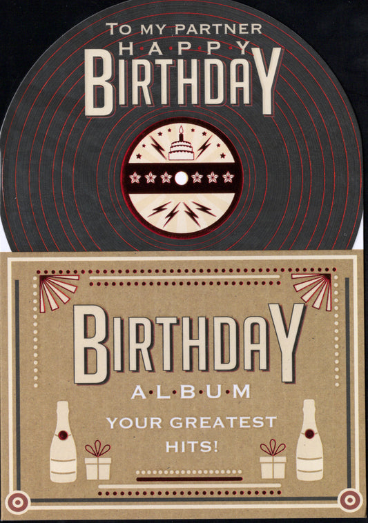 ONE HIT - MALE PARTNER BDAY 5x7 Greeting Card | 8047 | 255800
