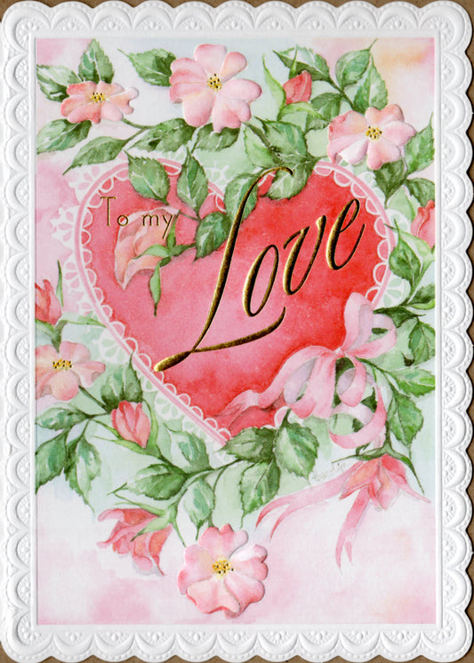 Red heart Love/Thinking of you general greeting card by Carol Wilson. Inside: All my love today and always. Retail $4.25  | CRG0382 | 255876